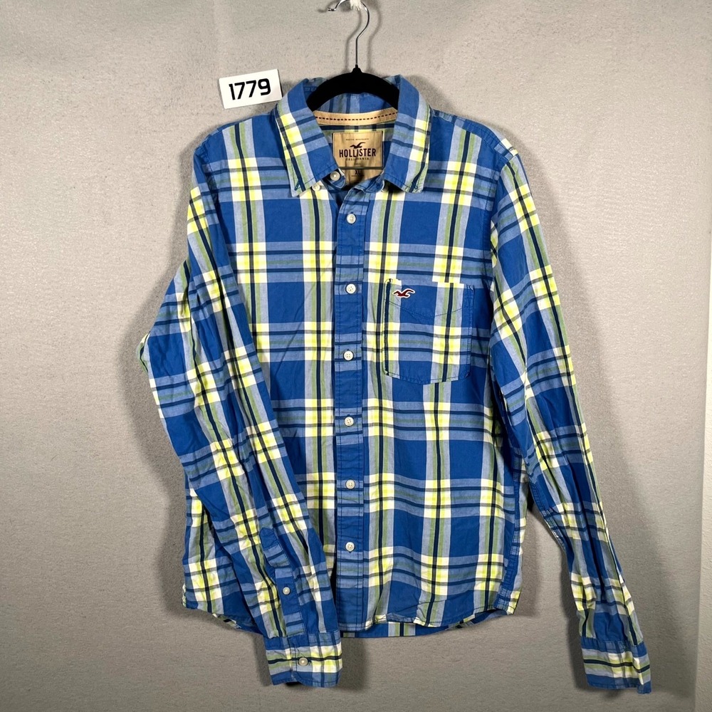 Hollister California Shirt Mens XL Multicolor Plaid Casual 100% Cotton